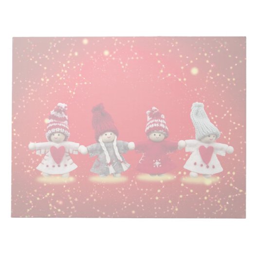 Bloc-note Décorations de Noël sur un arrière - plan rouge (Devant)