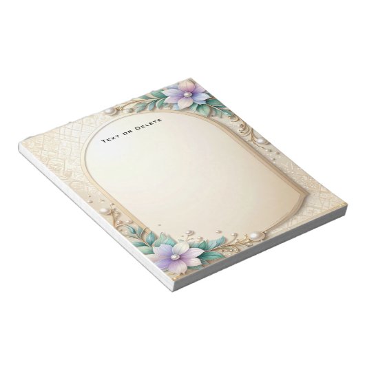 Bloc-note Decorative Floral Frame with Pearls Notepad (Incliné)