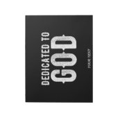BLOC-NOTE DEDICATED TO GOD COOL CUSTOMIZABLE WHITE  TEXT (Tourné)