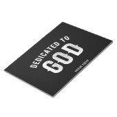 BLOC-NOTE DEDICATED TO GOD CUSTOMIZABLE COOL WHITE TEXT (Incliné)