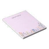 Bloc-note dégradé de fleurs rose Nom personnalisé (Incliné)