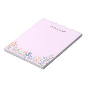 Bloc-note dégradé de fleurs rose Nom personnalisé (Tourné)