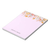 Bloc-note dégradé de fleurs rose Nom personnalisé (Tourné)