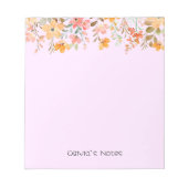 Bloc-note dégradé de fleurs rose Nom personnalisé (Devant)