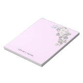 Bloc-note dégradé de fleurs rose Nom personnalisé (Tourné)