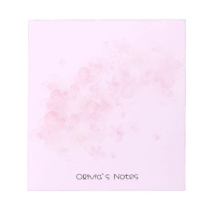 Bloc-note dégradé de fleurs rose Nom personnalisé