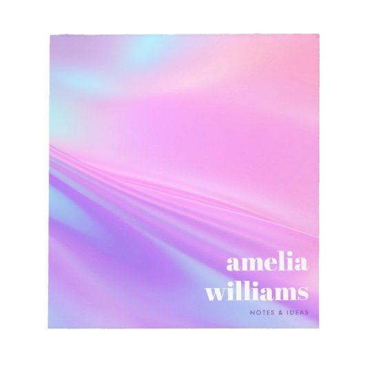 Bloc-note dégradé de pastel rose vif tendance (Devant)