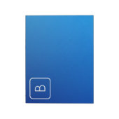 Bloc-note Dégradé et monogramme bleu moderne simple (Tourné)