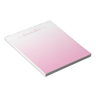 Bloc-note Dégradé lisse rose clair signature girly