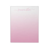 Bloc-note Dégradé lisse rose clair Signature girly (Tourné)