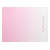 Bloc-note Dégradé lisse rose clair Signature girly (Devant)