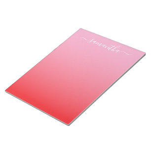 Bloc-note Dégradé Rose Clair Rouge Clair Signature Féminine