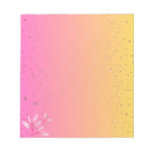 Bloc-note Dégradé rose et jaune avec des paillettes de faux  (Devant)