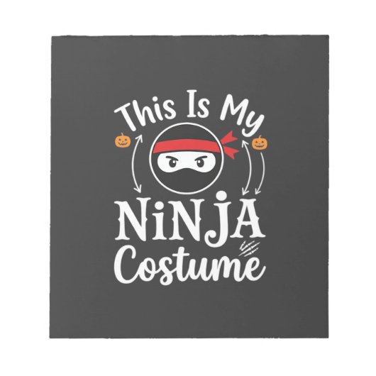 Bloc-note Déguisement de ninja drôle Design Halloween_1 (Devant)