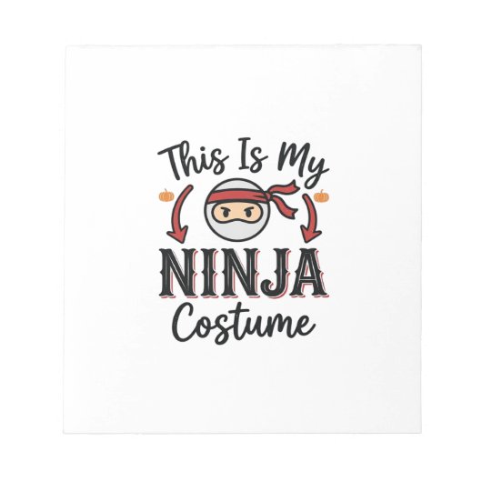 Bloc-note Déguisement de ninja drôle Design vectoriel Hallow (Devant)