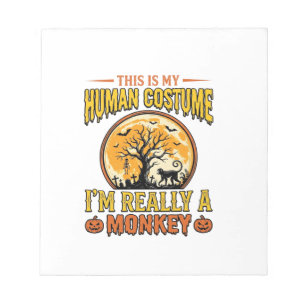 Bloc-note Déguisement de singe Halloween Design de T-shirt v