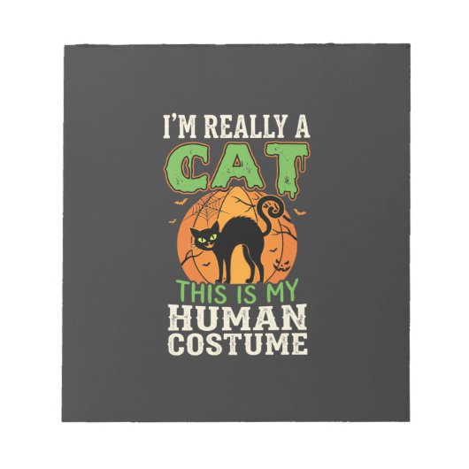 Bloc-note Déguisement Humain Chat Halloween Création Drôle (Devant)