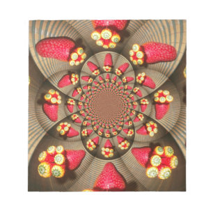 Bloc-note Délice Rouge Coloré : Art Kaléidoscope de Fraise