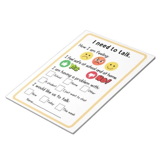 Bloc-note Demande du conseiller d'orientation du non-lecteur (Incliné)