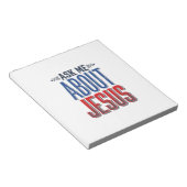 Bloc-note Demandez-moi à propos de Jésus Design de chemise c (Incliné)