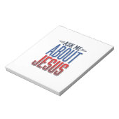 Bloc-note Demandez-moi à propos de Jésus Design de chemise c (Tourné)