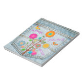 Bloc-note Denim Back Fleurs de poche Paix Aimer Espoir (Tourné)