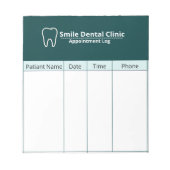 Bloc-note Dental Appointment Log Sheet for Clinics (Devant)