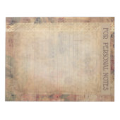 Bloc-note dentelle antique, roses et notes de musique papier (Devant)