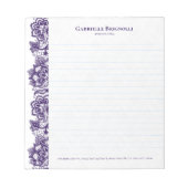Bloc-note Dentelle fleurie vintage violette (Devant)