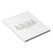 Bloc-note Dentelle florale victorienne Design blanc Barre de (Incliné)