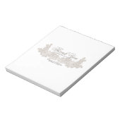 Bloc-note Dentelle florale victorienne Design blanc Barre de (Tourné)