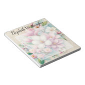 Bloc-note Dentelle monogramme fleur de magnolia rose violet (Incliné)