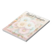 Bloc-note Dentelle monogramme fleurs roses blanches bleues m (Tourné)