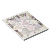 Bloc-note Dentelle monogramme florale roses violettes lis la (Incliné)