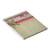 Bloc-note Dentelle Rose Antique Rouge Rustique Burlap Victor (Incliné)