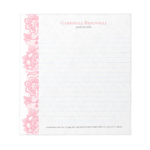 Bloc-note Dentelle vintage rose
