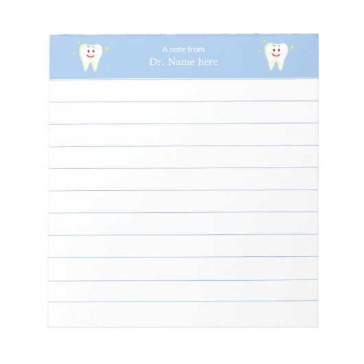 Bloc-note Dentiste aligné sur une dent heureuse moderne (Devant)