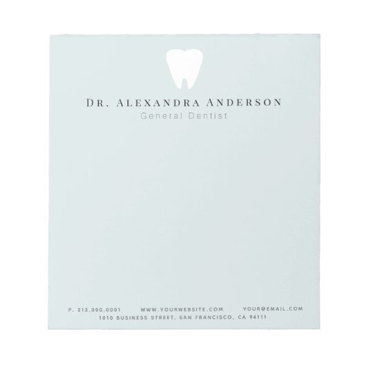 Bloc-note Dentiste dents bleu clair (Devant)