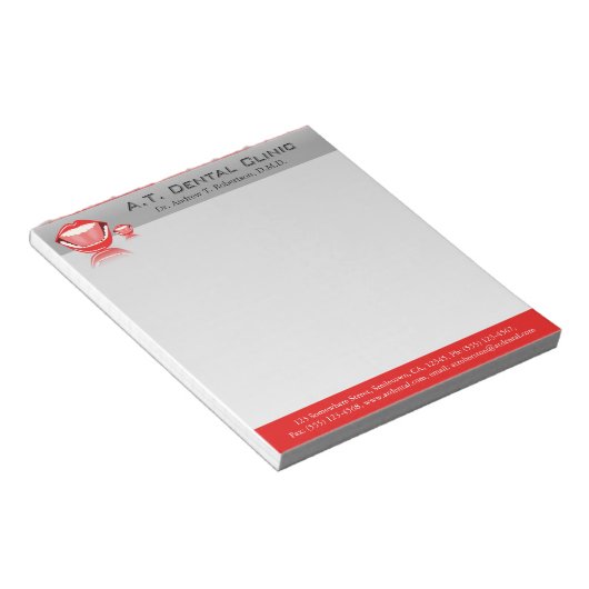 Bloc-note Dentiste Grosse Bouche Petits Notepads dentaires (Incliné)