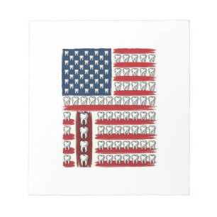 Bloc-note Dentiste Patriotique Dent Drapeau