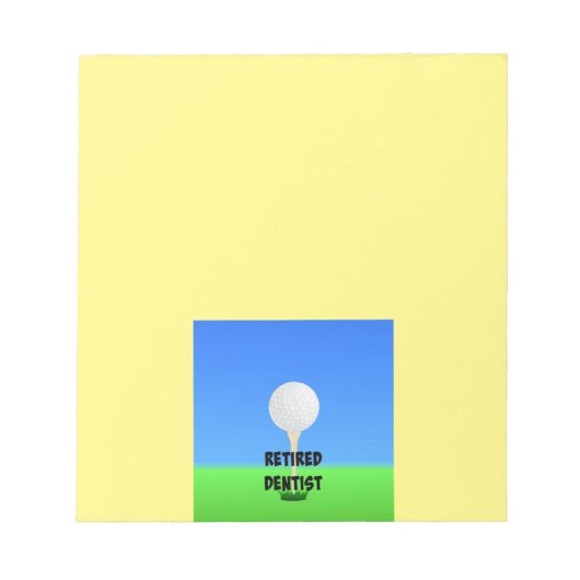 Bloc-note Dentiste retraité - Bal de golf à Tee (Devant)
