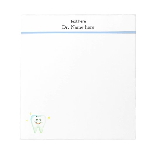 Bloc-note Dentiste Simple Dent Moderne Heureux (Devant)