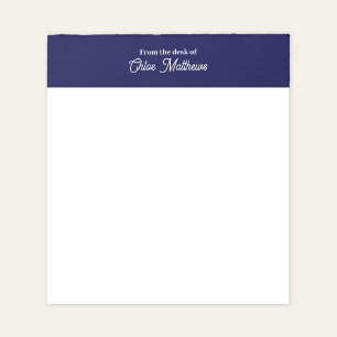 Bloc-note Depuis le bureau de blanc écriture bordure bleu ma