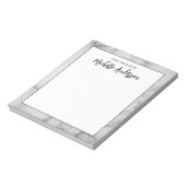 Bloc-note Depuis le bureau de Faux marbre blanc Nom Élégant (Tourné)