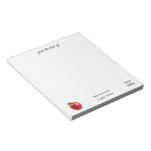 Bloc-note Depuis le bureau de l'enseignant nom pomme rouge c