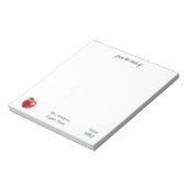 Bloc-note Depuis le bureau de l'enseignant nom pomme rouge c (Tourné)
