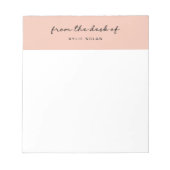 Bloc-note Depuis le bureau de Monogram Script Bloc de couleu (Devant)