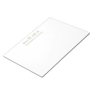 Bloc-note Depuis le bureau de Sage Green Personnalisé Tendan
