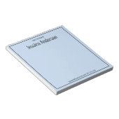Bloc-note Depuis le Bureau de Votre Nom Texte Bleu Clair & N (Incliné)