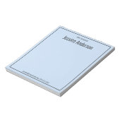Bloc-note Depuis le Bureau de Votre Nom Texte Bleu Clair & N (Tourné)